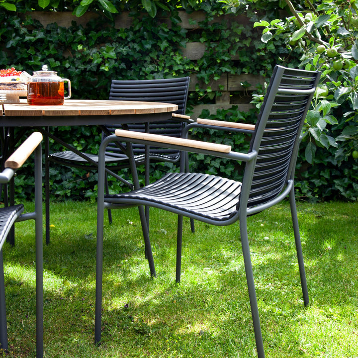 Set dining Cinas Ellen & Mood Classic 110 cm si 4 scaune antracit