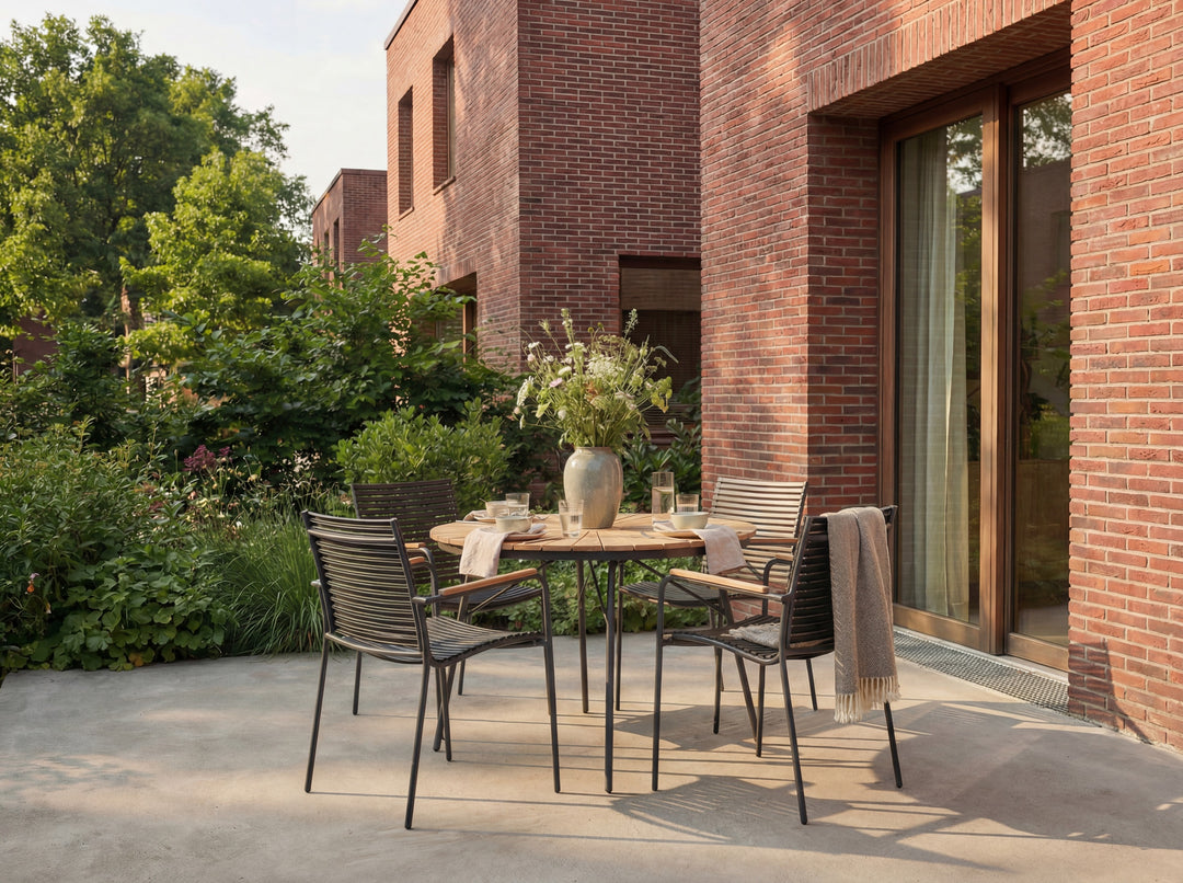 Set dining Cinas Ellen & Mood Classic 110 cm si 4 scaune antracit