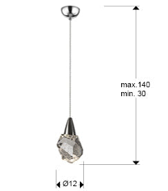 Lustra Schuller Aquaria 1 lumina cromat sticla poliedrica