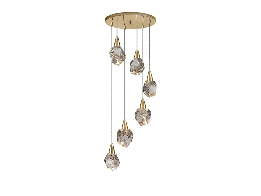 Lustra Schuller Aquaria 6 lumini cascadă auriu mat 120 cm