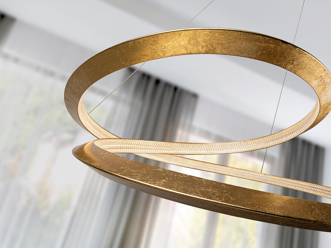 Lustra Schuller Eternity Ø60 foița aur cu acrilic transparent