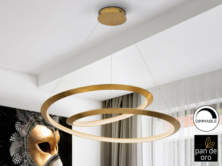 Lustra Schuller Eternity Ø97 foița aur cu acrilic transparent