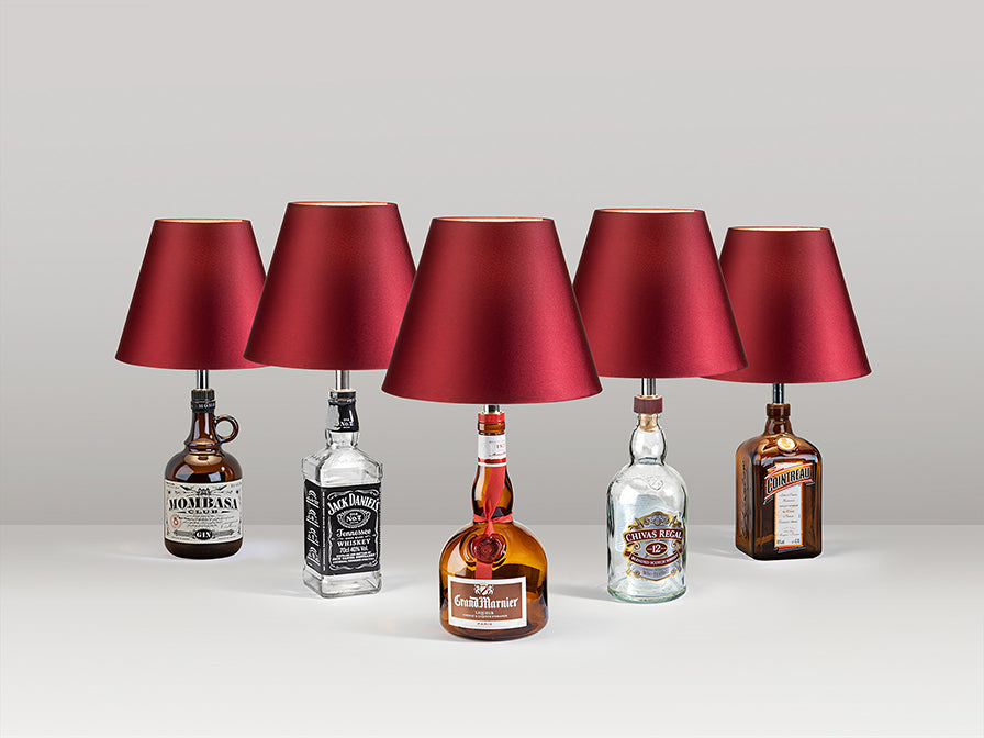 Veioza Schuller Sobremesas Licor — kit cu abajur granat
