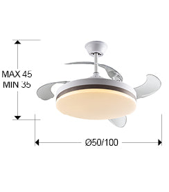 Ventilator tavan Schuller Vento alb cu bronz Ø50 LED dimabil CCT