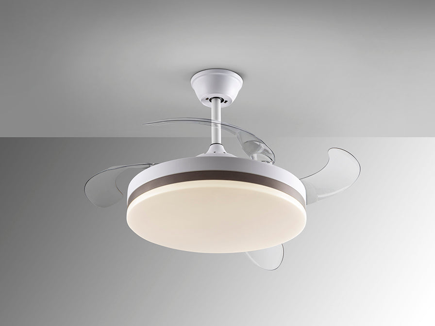 Ventilator tavan Schuller Vento alb cu bronz Ø50 LED dimabil CCT