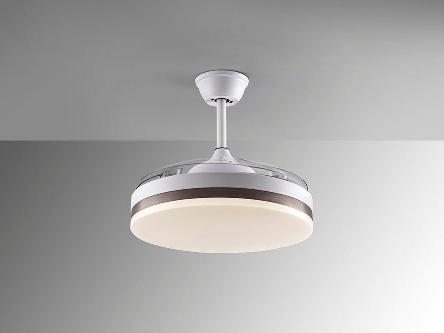Ventilator tavan Schuller Vento alb cu bronz Ø50 LED dimabil CCT
