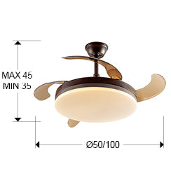 Ventilator tavan Schuller Vento maro Ø50 LED dimabil CCT