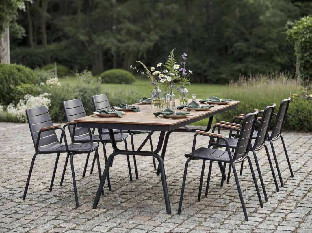 Set dining Cinas Parc masa si 6 scaune antracit