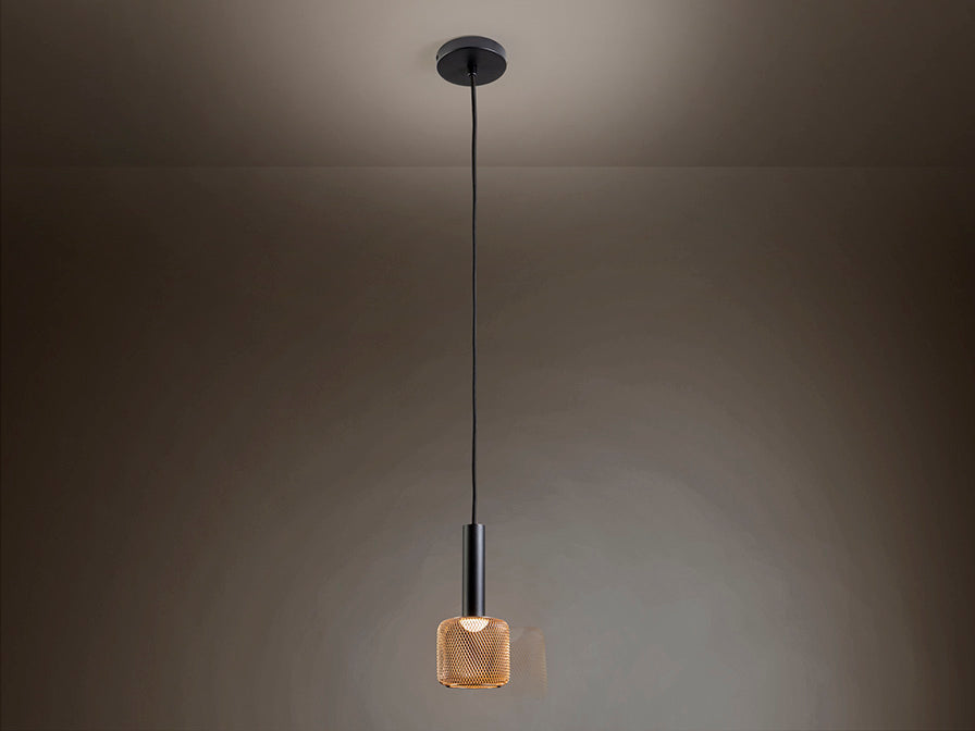 Lustra Schuller Sincro 1 lumina negru-auriu, LED dimabil