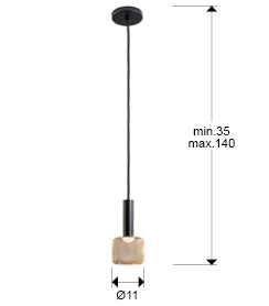 Lustra Schuller Sincro 1 lumina negru-auriu, LED dimabil