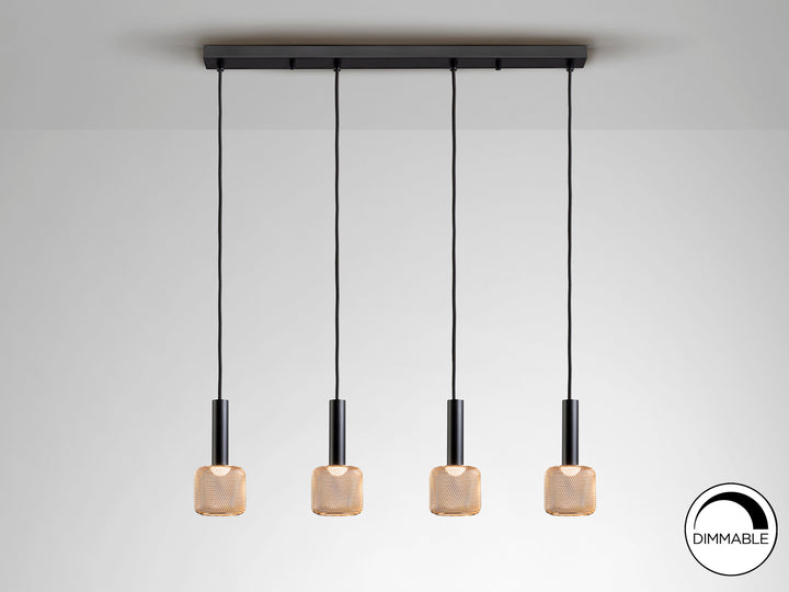 Lustra Schuller Sincro 4 lumini bar negru-auriu LED dimabil