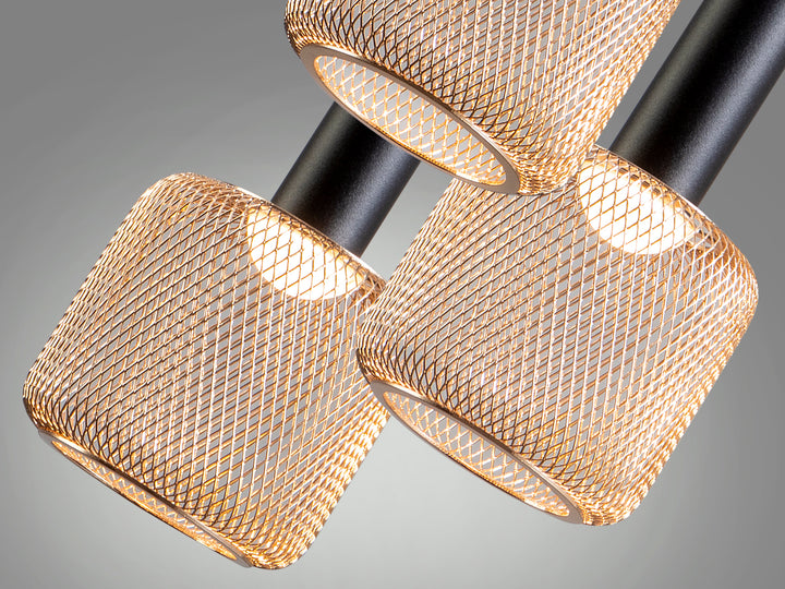 Lustra Schuller Sincro 3 lumini negru-auriu LED dimabil