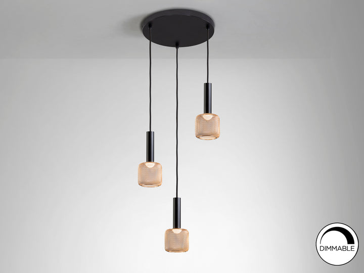 Lustra Schuller Sincro 3 lumini negru-auriu LED dimabil