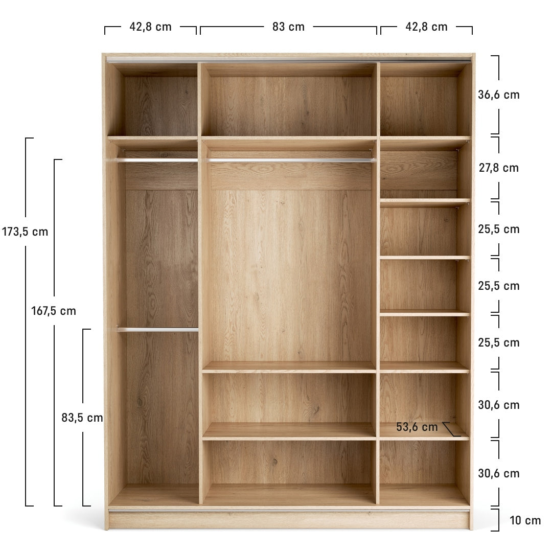 Dulap cu 4 uși VOX Stor 175x225 cm – dimensiuni