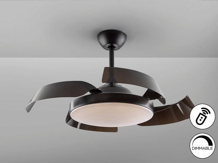 Ventilator tavan Schuller Enzo negru Ø106 LED CCT dimabil