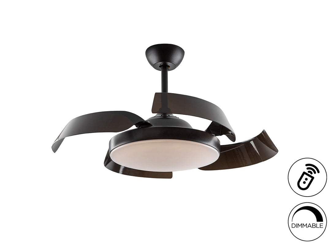 Ventilator tavan Schuller Enzo negru Ø106 LED CCT dimabil