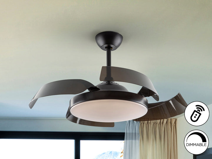 Ventilator tavan Schuller Enzo negru Ø106 LED CCT dimabil