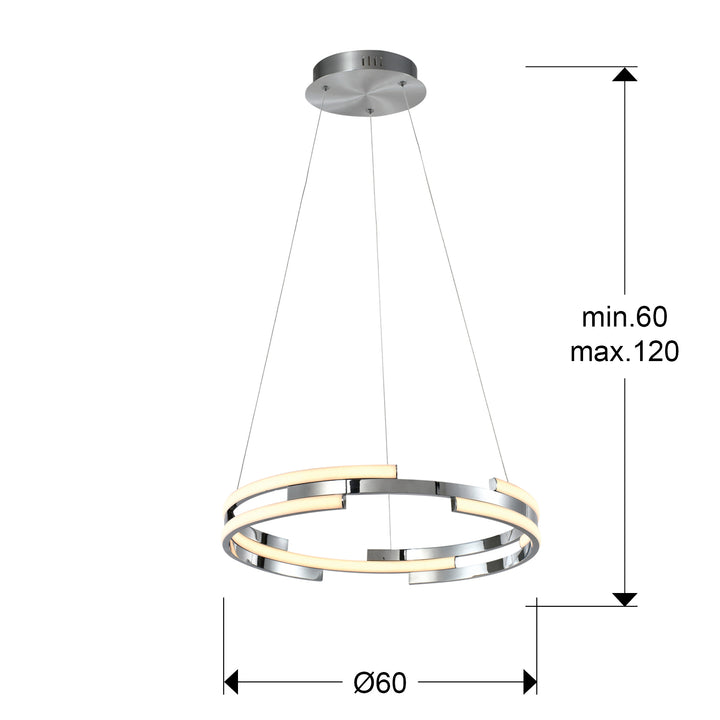 Lustra Schuller Ciclos disc Ø60 cromat LED 52W dimabil