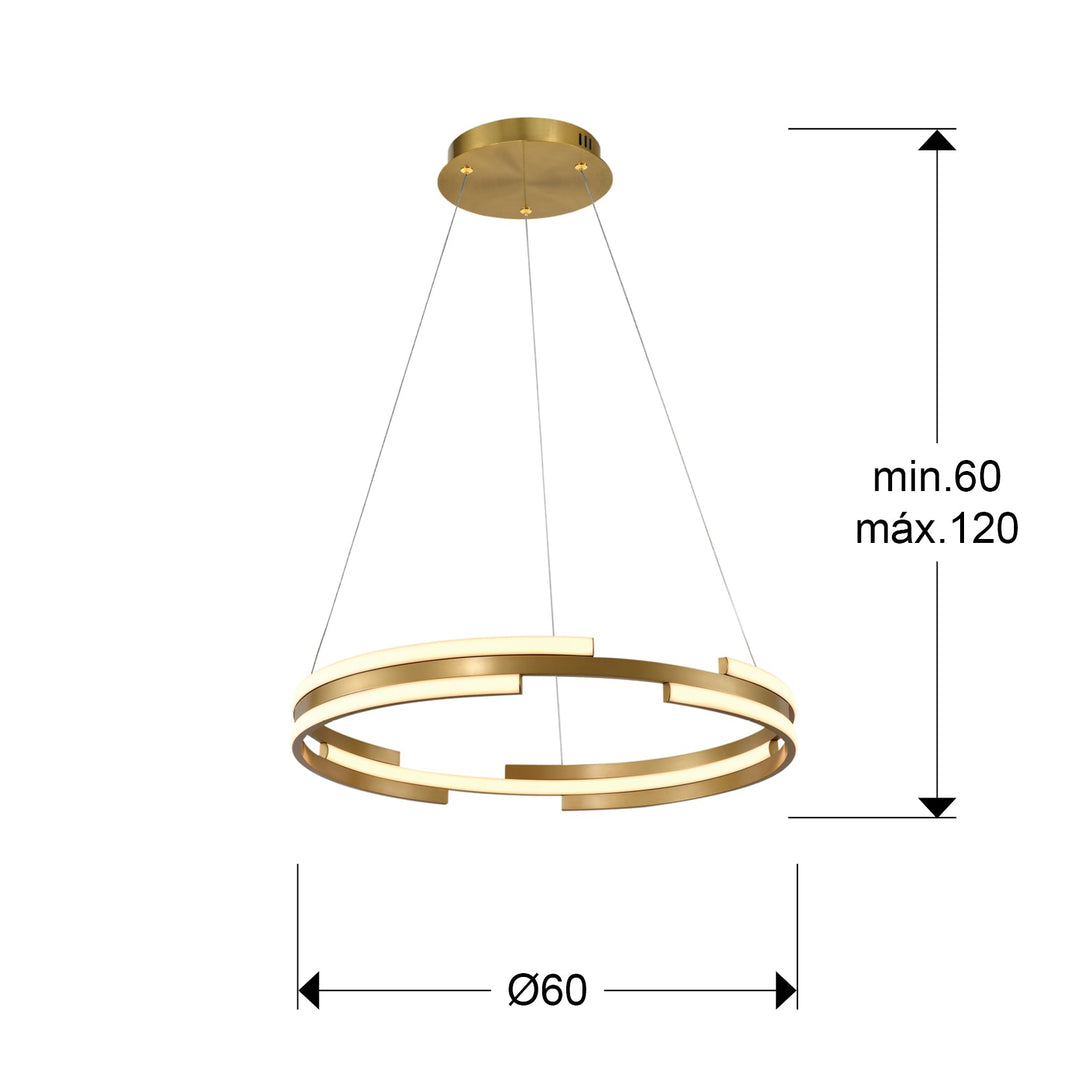 Lustra Schuller Ciclos disc Ø60 auriu LED 52W dimabil