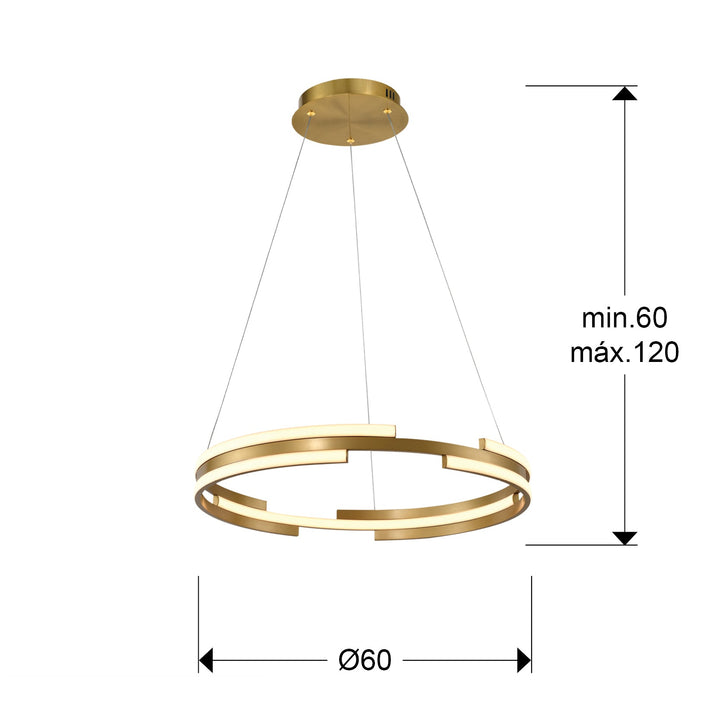 Lustra Schuller Ciclos disc Ø60 auriu LED 52W dimabil