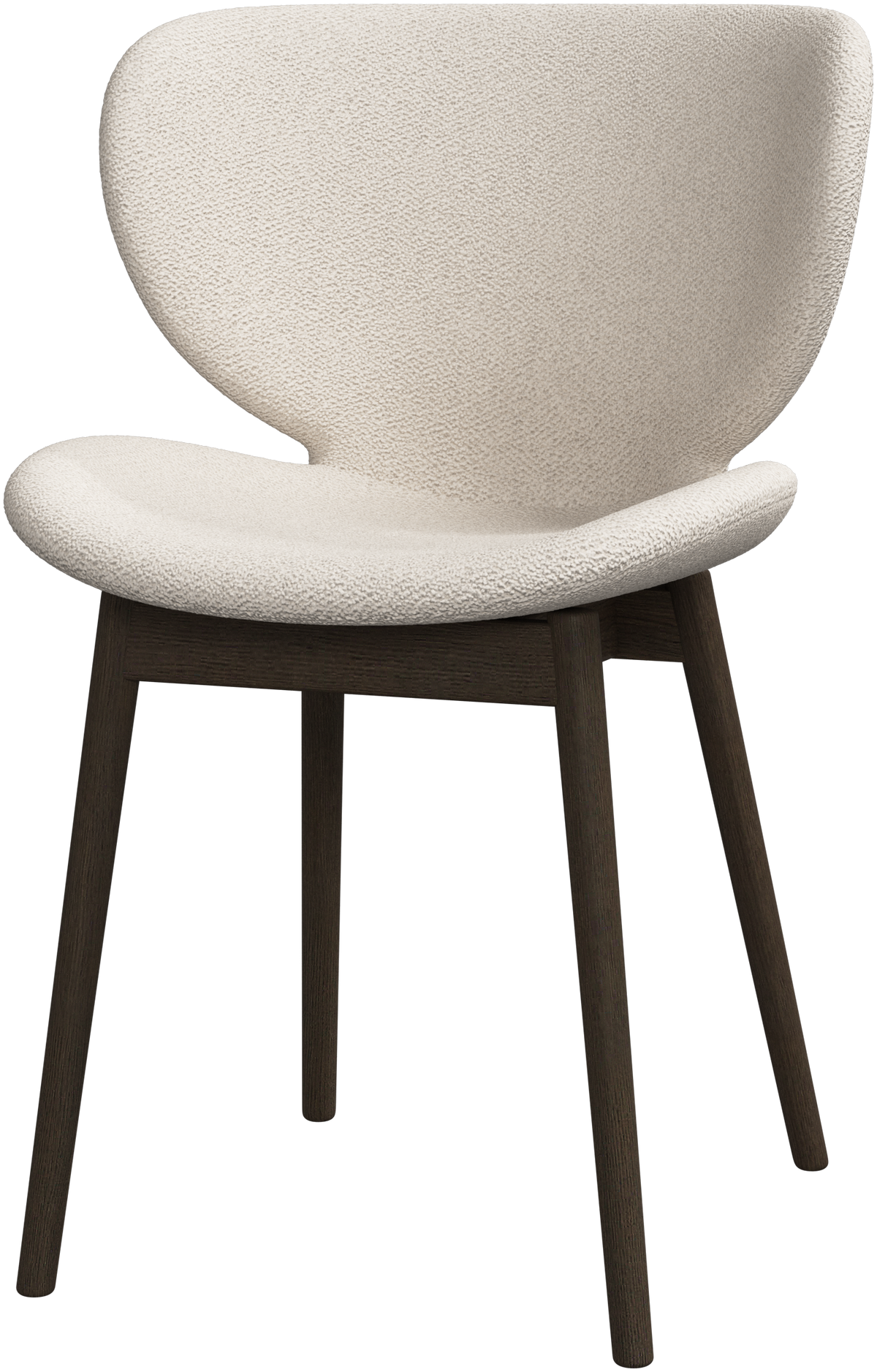 Scaun de dining BoConcept Hamilton, tapițerie albă Lazio, stejar închis — vedere de ansamblu
