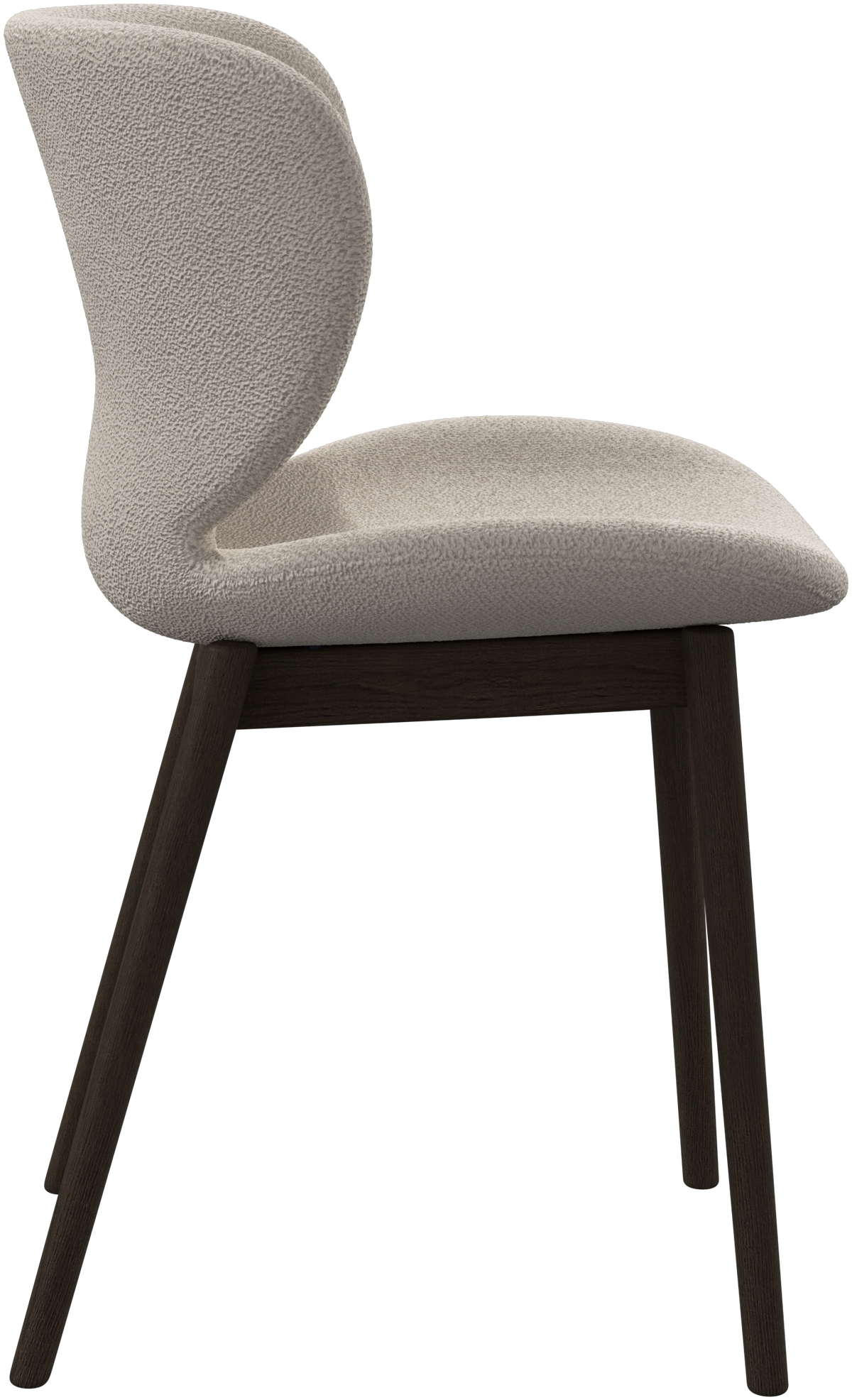 Scaun de dining BoConcept Hamilton, tapițerie albă Lazio, stejar închis — detaliu