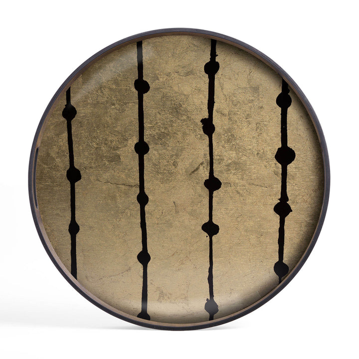 Tava Ethnicraft Gold Leaf Dots glass tray