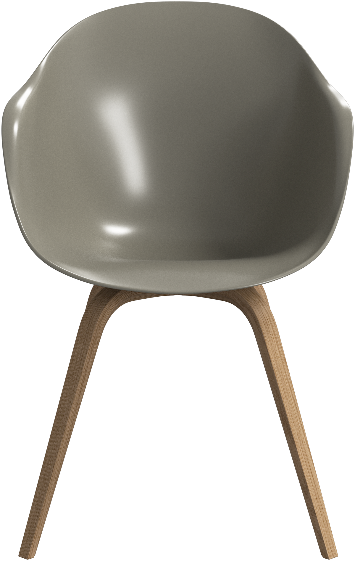 Set de patru scaune cu brațe BoConcept Hauge, gri cenușiu mat, stejar natural — detaliu