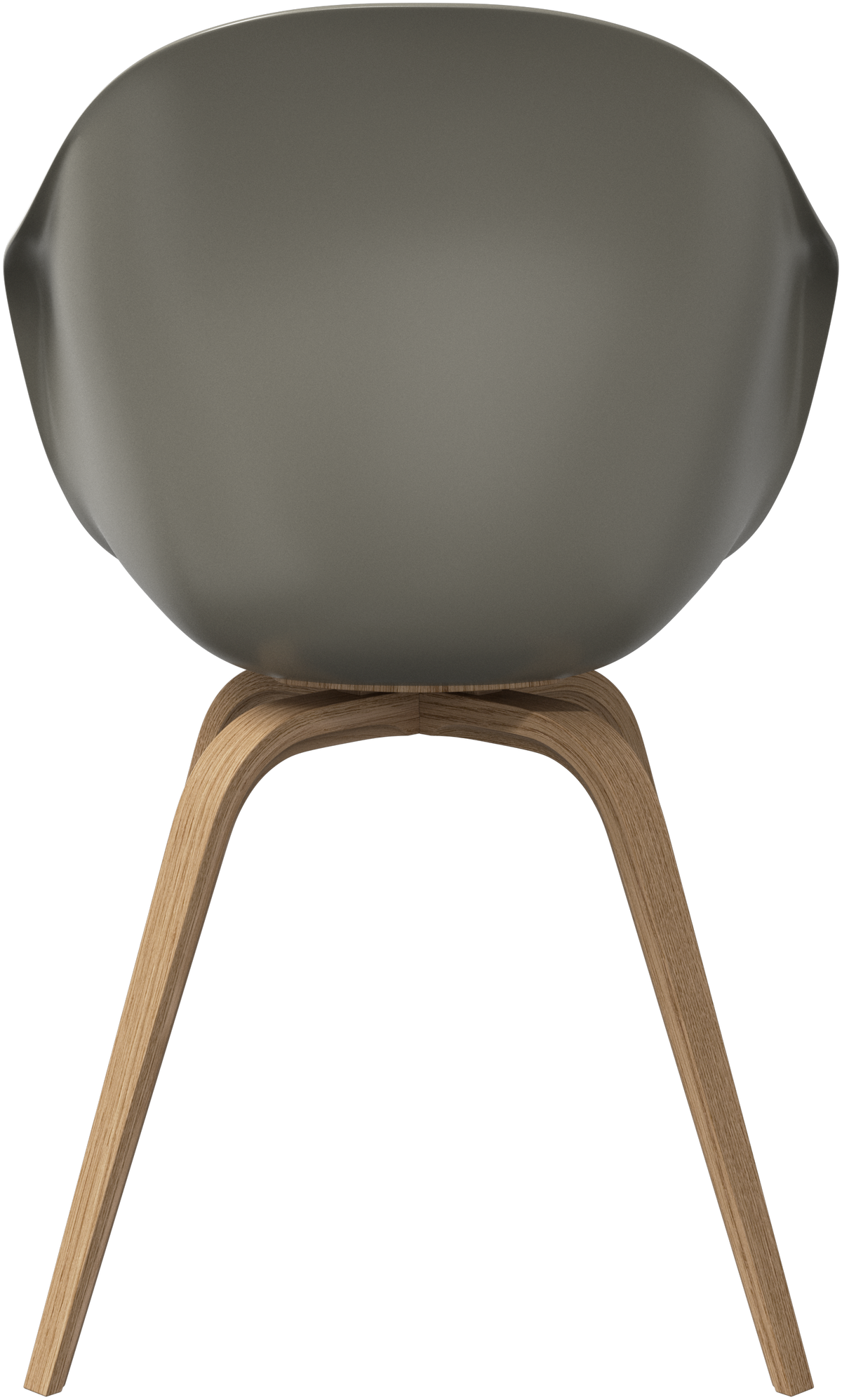 Set de patru scaune cu brațe BoConcept Hauge, gri cenușiu mat, stejar natural — detaliu