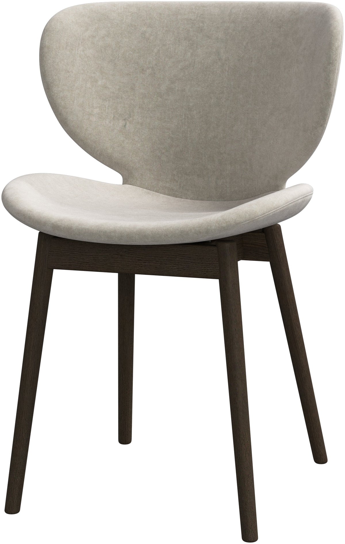 Scaun de dining BoConcept Hamilton, bej Ravello, stejar închis — vedere de ansamblu