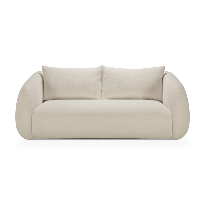 Canapea Figur Ethnicraft cu tapițerie textilă chalk și spătar curbat — living contemporan