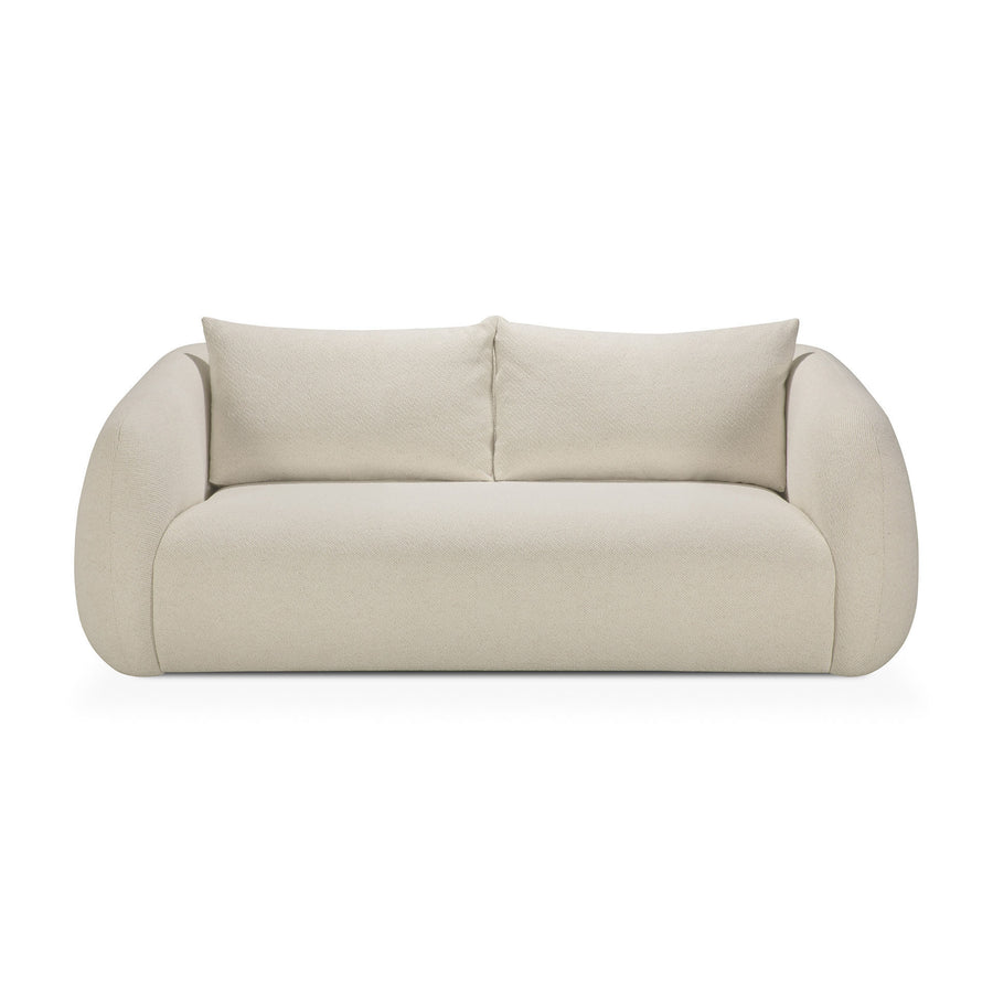 Canapea Figur Ethnicraft cu tapițerie textilă chalk și spătar curbat — living contemporan