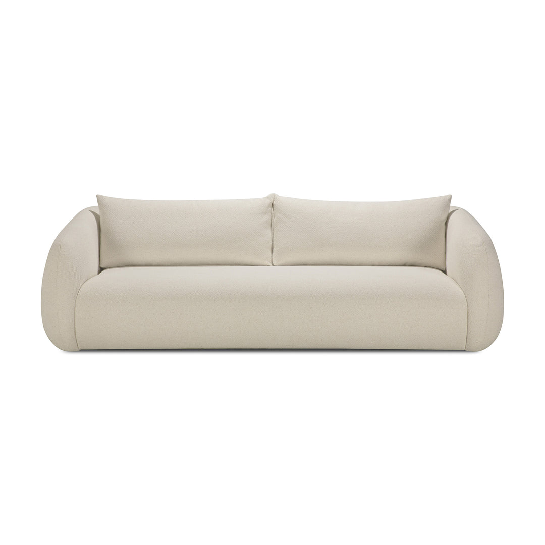 Canapea Figur Ethnicraft cu tapițerie textilă chalk și spătar curbat — living contemporan