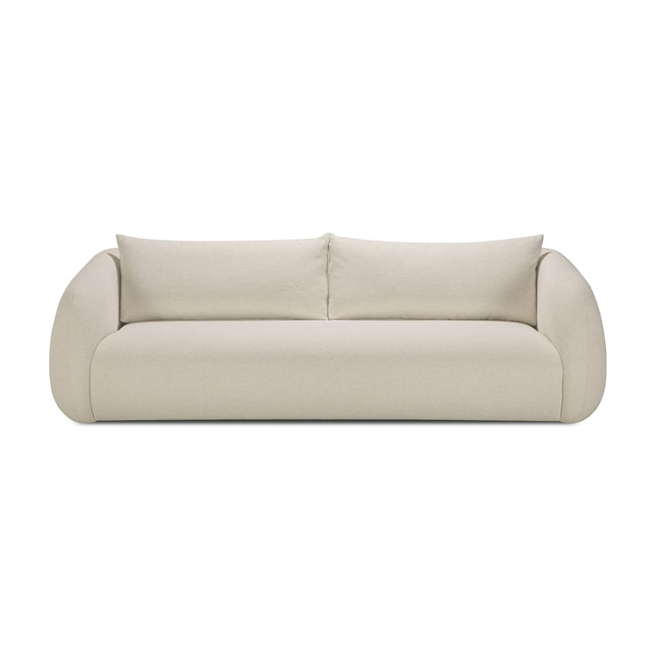 Canapea Figur Ethnicraft cu tapițerie textilă chalk și spătar curbat — living contemporan