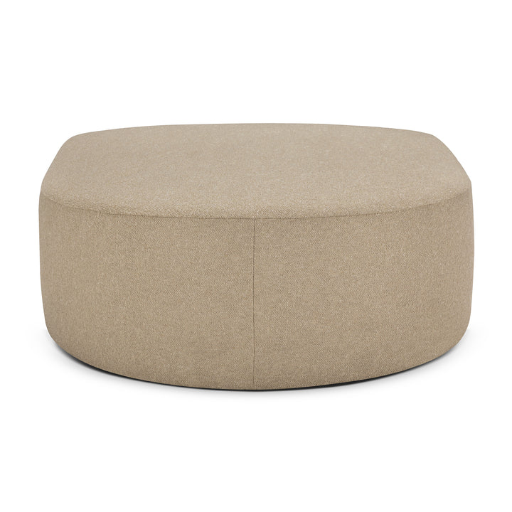 Taburet semicircular Bulky Ethnicraft 95×95 cm tapițat în Almond, cu arc continuu și suprafață fără picioare vizibile