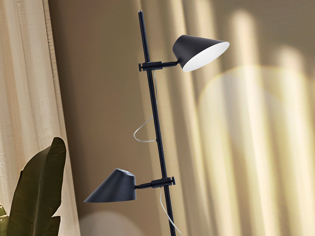 Lampadar Schuller Esino 2 lumini negru cu telecomandă