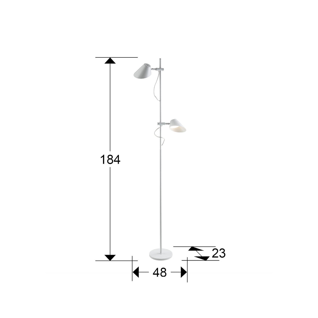 Lampadar Schuller Esino 2 lumini alb cu telecomandă
