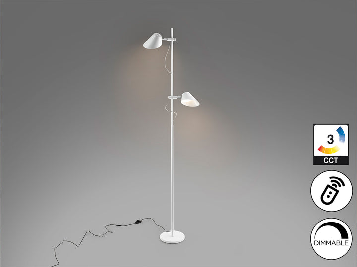 Lampadar Schuller Esino 2 lumini alb cu telecomandă