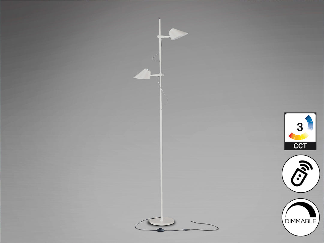 Lampadar Schuller Esino 2 lumini alb cu telecomandă