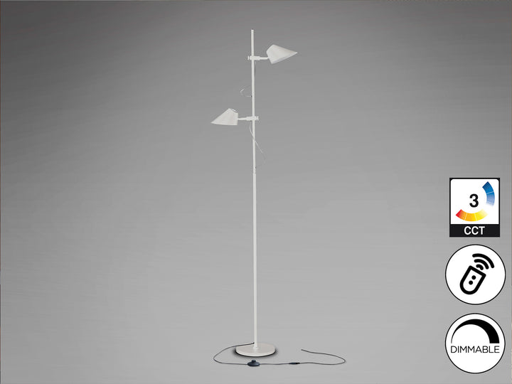 Lampadar Schuller Esino 2 lumini alb cu telecomandă
