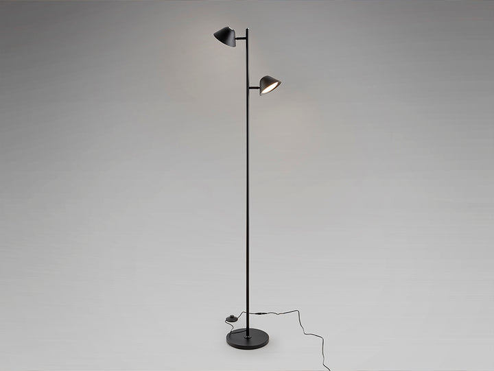 Lampadar Schuller Taros 2 lumini negru cu telecomandă