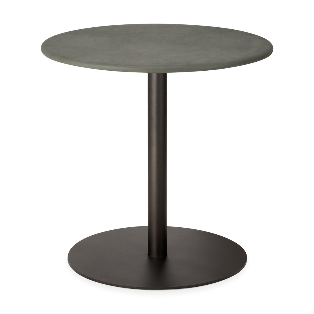 Masă lounge Blend Ethnicraft cu blat în piele nubuck și bază metalică în finisaj Dark Bronze