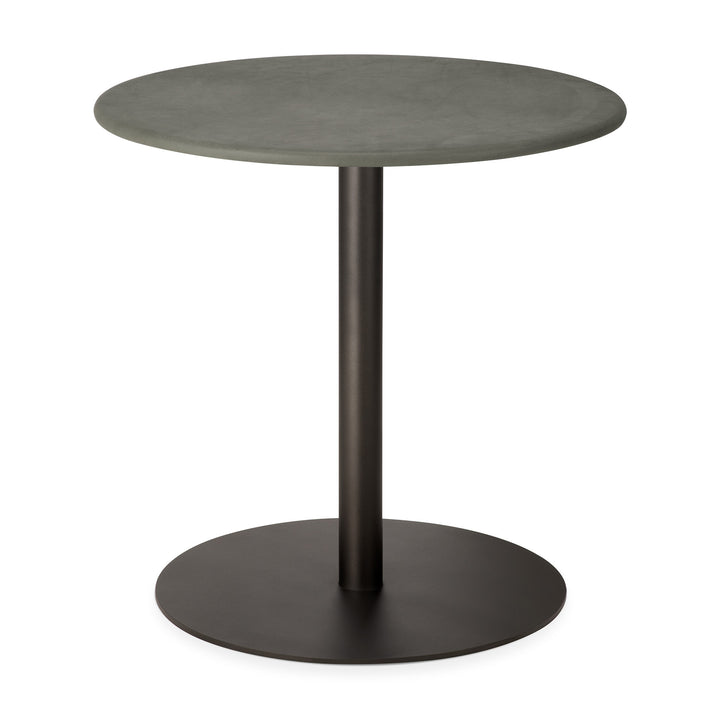 Masă lounge Blend Ethnicraft cu blat în piele nubuck și bază metalică în finisaj Dark Bronze
