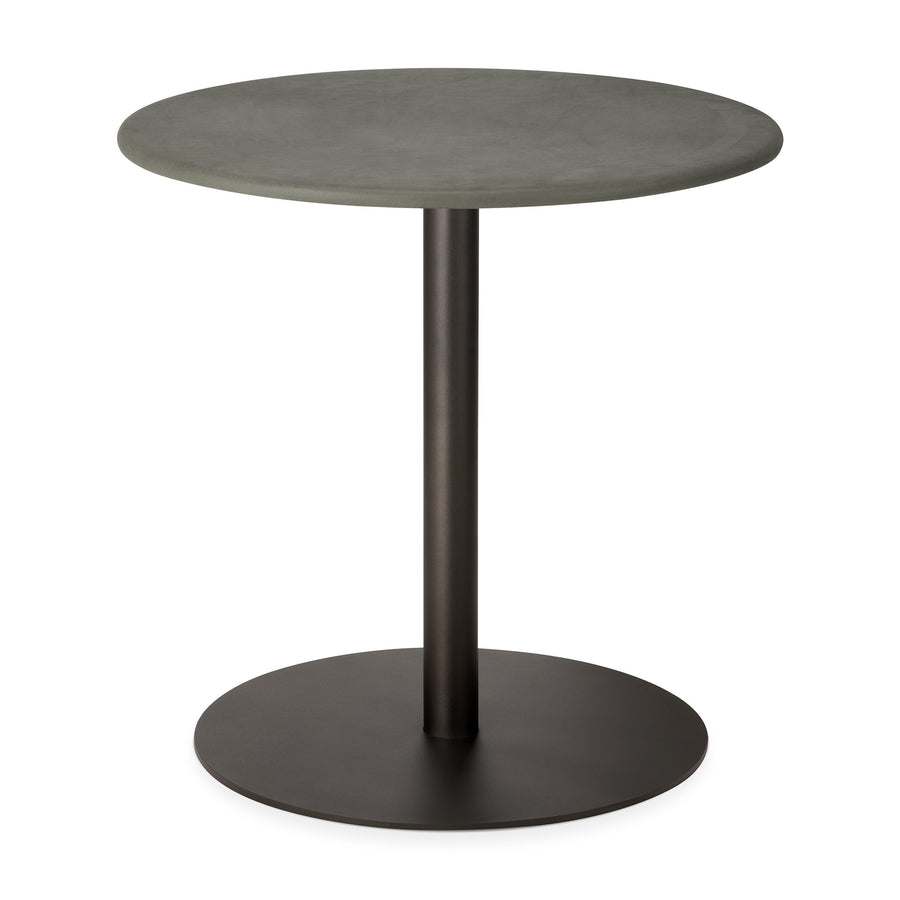 Masă lounge Blend Ethnicraft cu blat în piele nubuck și bază metalică în finisaj Dark Bronze