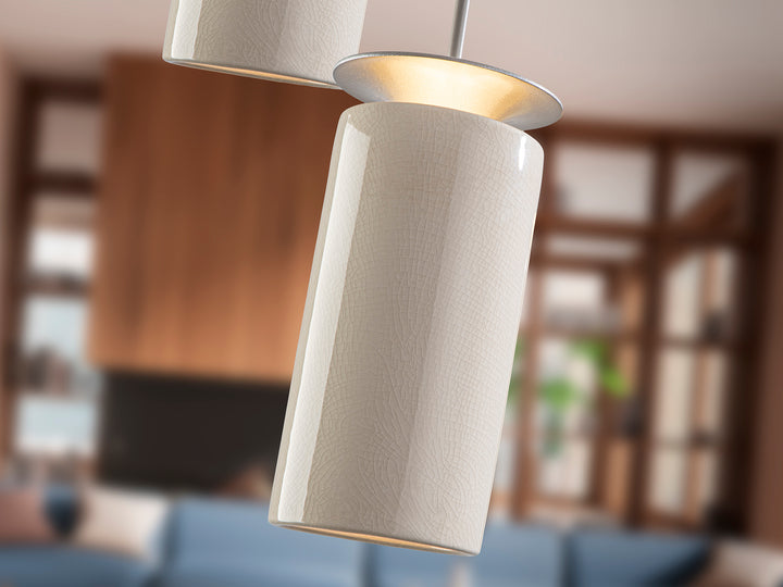 Lustra Schuller Alfara 5 lumini Ø35 ceramica crem gri