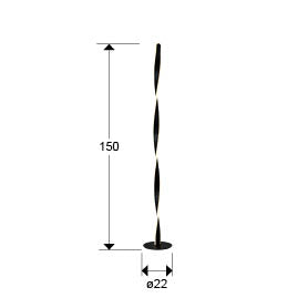 Lampadar Schuller Twist coloană negru mat LED 40W
