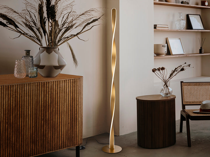 Lampadar Schuller Twist coloană auriu periat LED 40W