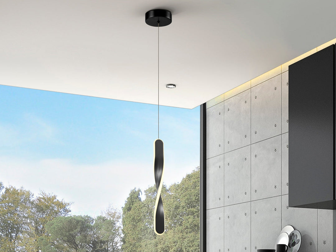 Lustra Schuller Twist 1 lumina negru mat LED 11W