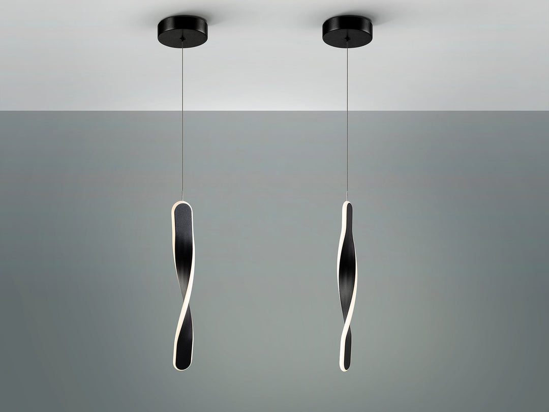 Lustra Schuller Twist 1 lumina negru mat LED 11W