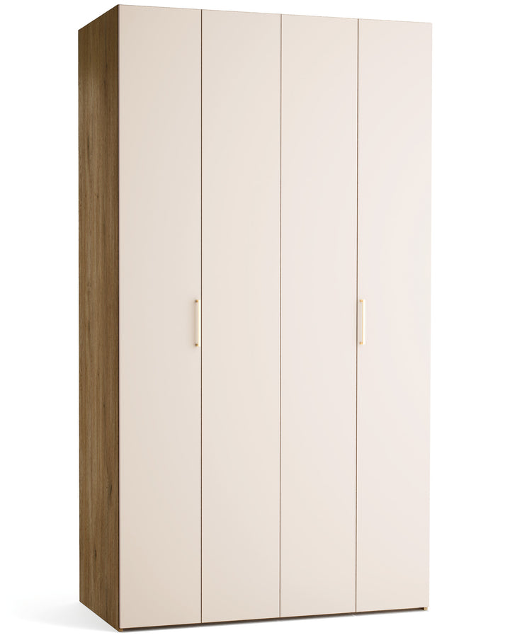 Dulap cu 4 usi bej nisip si carcasa stejar VOX Stor L 125 cm